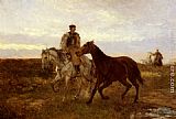 Mihaly Munkacsy Leading the Horses Home at Sunset painting